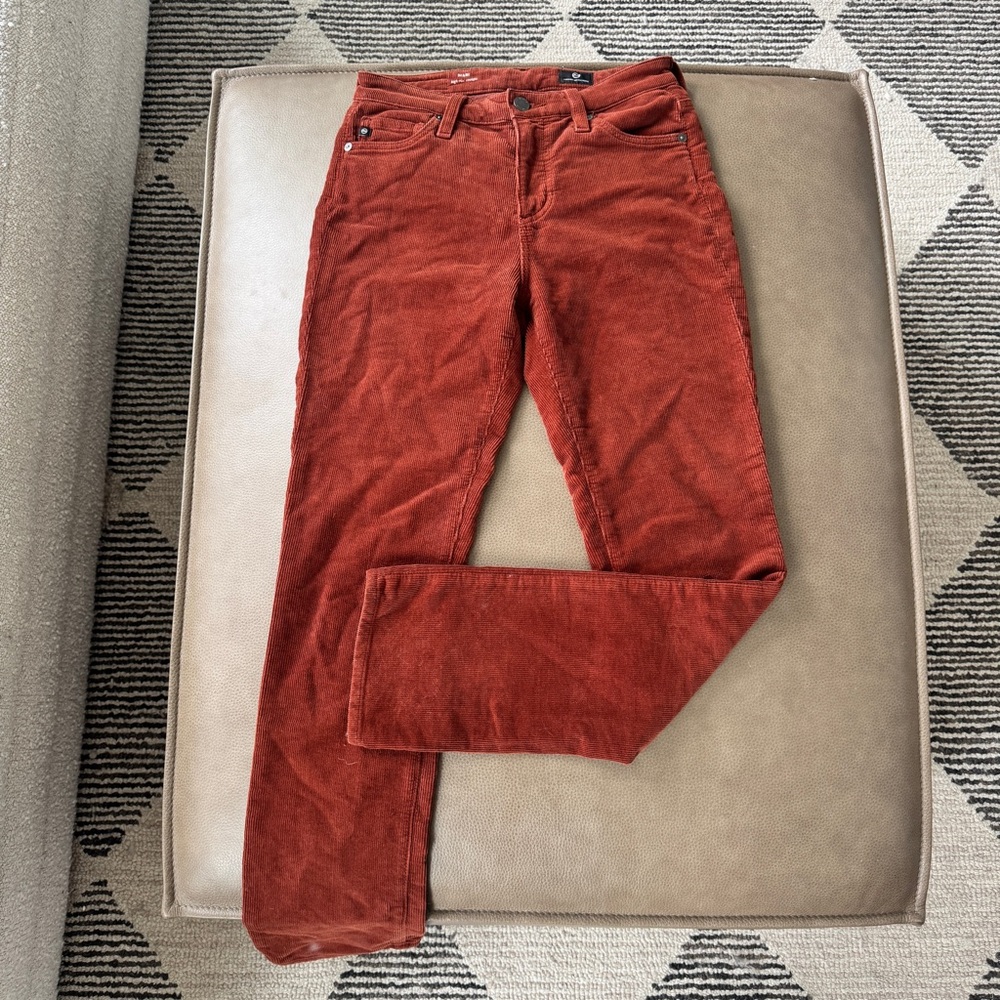 AG Adriano Goldschmied corduroy jeans in Rust/Burnt Orange - 25R